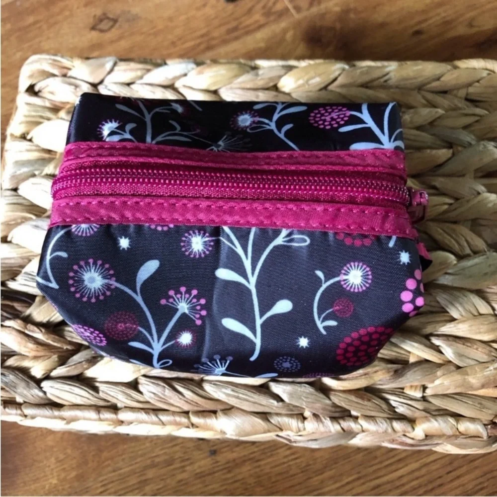 Mini square floral reversible cometic bag